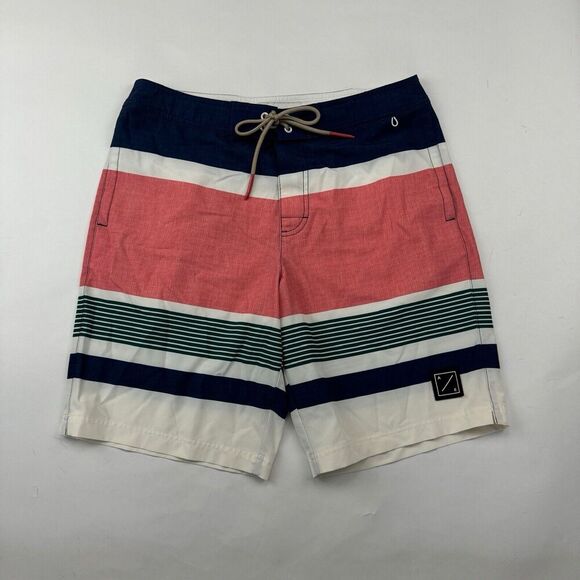 American Eagle Men’s Multicolor Striped Board Shorts Sz M (32") Stretch Pockets - Picture 2 of 9